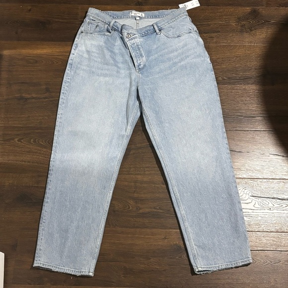 Abercrombie & Fitch the Dad high rise curve live button fly light wash size 14 - Picture 2 of 10